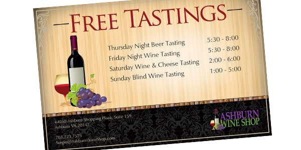 Ashburn Wine Shop Postcard flier