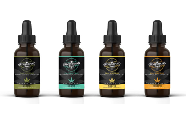 Underground Tonic's CBD Oil Tincture Label designs